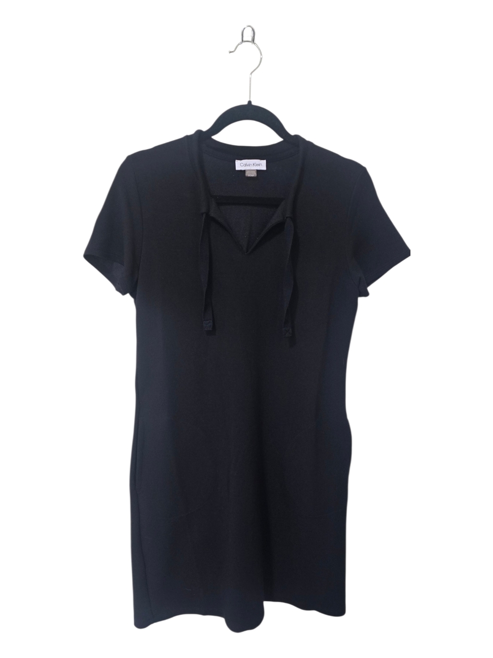 Calvin Klein Black Sporty Short Sleeve Dress Small Casual Summer Staple Beach